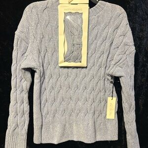 Classy & stylish Cable Knit Sweater with headband Set